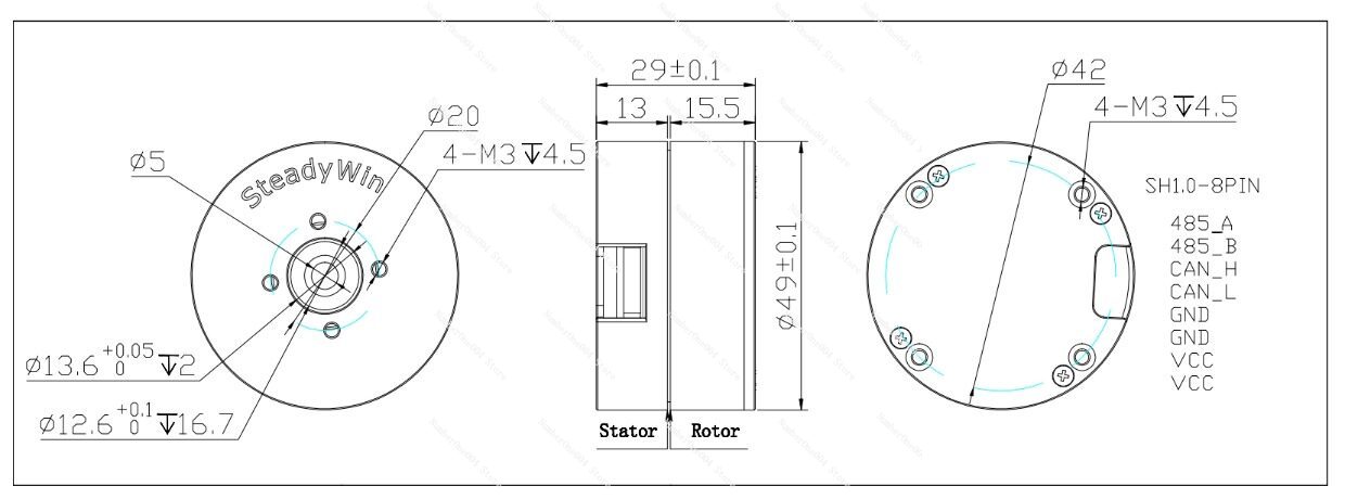 DD5010 ブラシレス DC モーター用ホイール付きロボッ - Direct Drive Servo Motor Robotics のレビューと価格